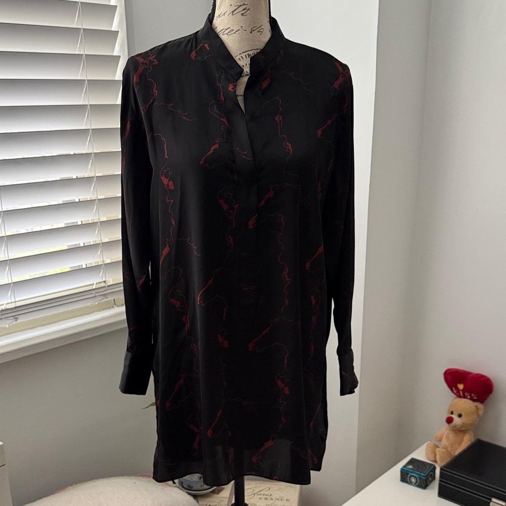 Zara - Black and Red Tunic Top - M